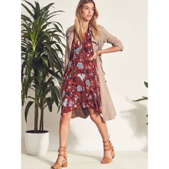 A.L.C. Dresses & Skirts - A.L.C Sosta Red Silk Floral Flutter Dress